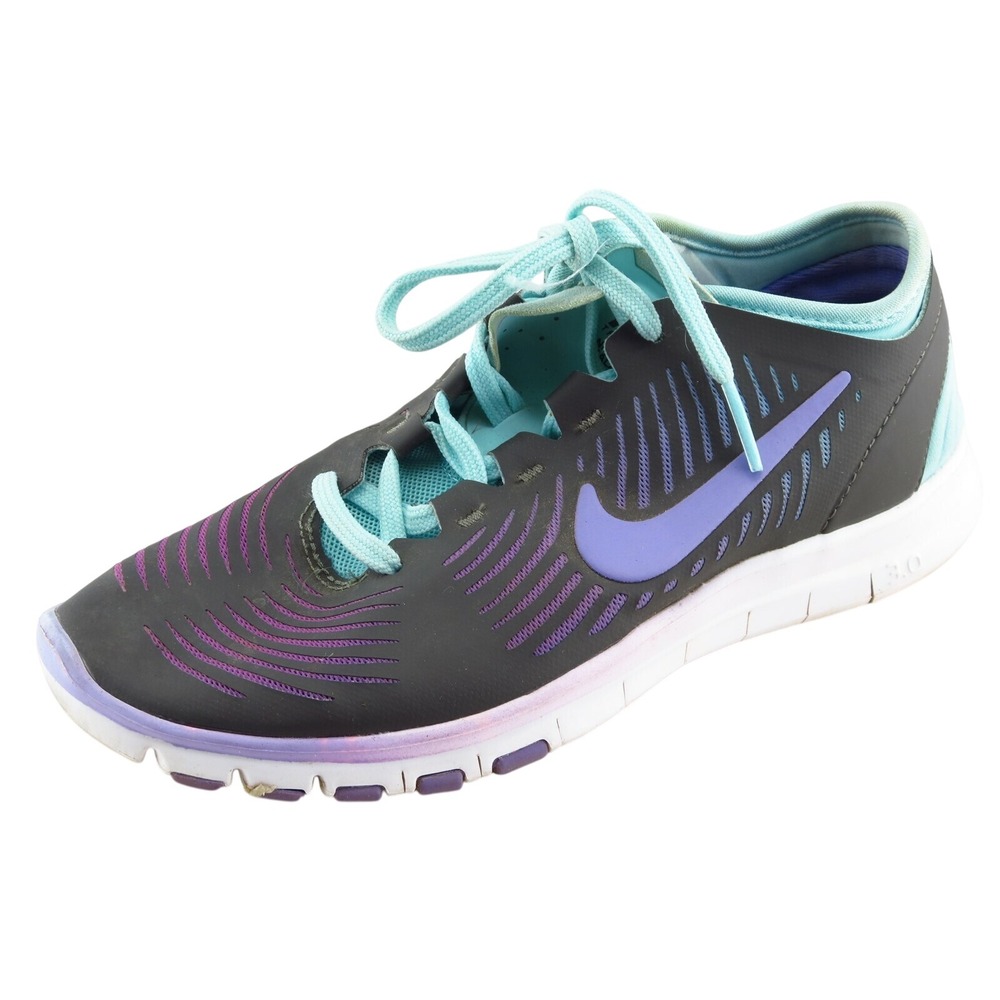 Nike Free Balanza Womens 5M Blue Lace Up Running Fabric Sneakers